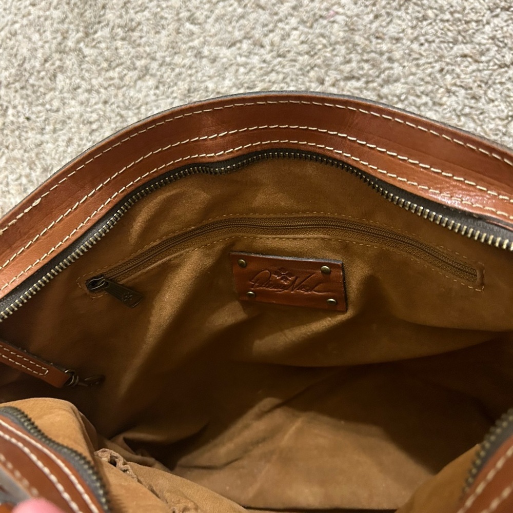 Patricia Nash Poppy Tote Heritage Shoulder Bag Italian Leather Top Zip Travel - Picture 6 of 15